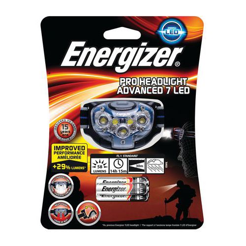 Latarka czołowa ENERGIZER Headlight 7 Led + 3szt. baterii AAA, czarna