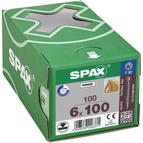 Wkręty do drewna z łbem walcowym Spax TX ø 6 mm