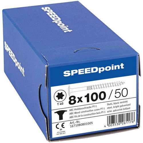 Wkręty do drewna z łbem płaskim Speedpoint TX ø 8 mm