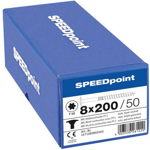 Wkręty do drewna z łbem płaskim Speedpoint TX ø 8 mm