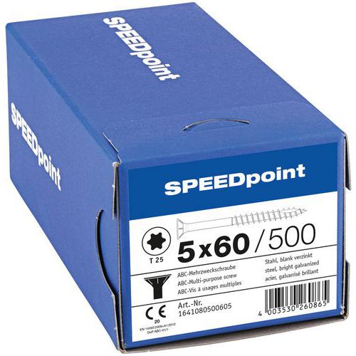 Wielofunkcyjne śruby z łbem stożkowym Speedpoint TX ø 4,5 - 5 mm