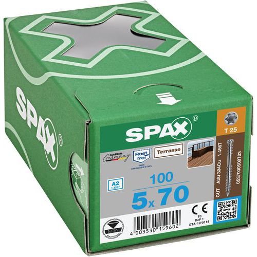 Wkręty do drewna Spax TX Terrasse z łbem walcowym ø 5 mm