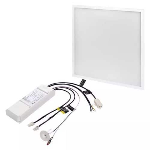 Panel LED 60 × 60, kwadratowy wpuszczany biały, 40 W neutralna biel, UGR, Emergency