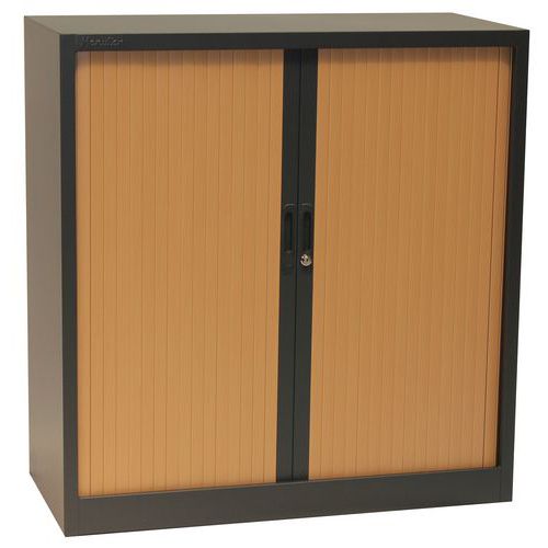 Metalowe szafy aktowe z roletą Manutan Expert, 2 półki, 105 x 100 x 45,7 cm