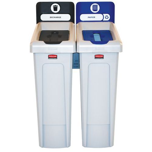 Stacja do recyklingu Slim Jim 174 l – Rubbermaid – etykieta FR