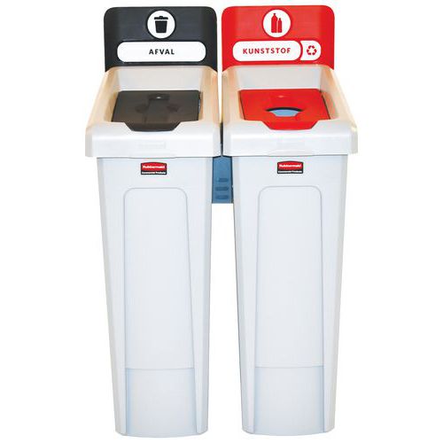 Stacja do recyklingu Slim Jim 174 l – etykieta NL – Rubbermaid