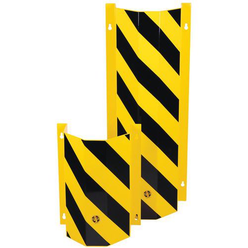 Metalowe profile zabezpieczające do rur i kabli Crash Stop, czarno-żółte