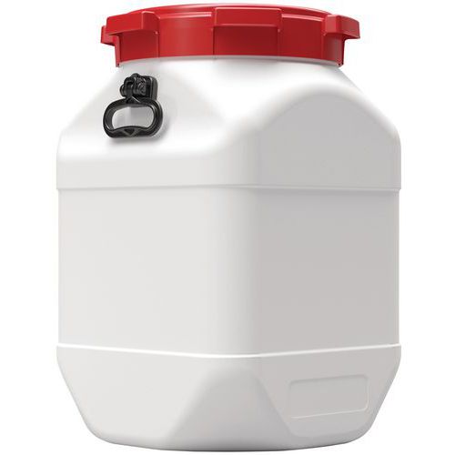 Plastikowe beczki kwadratowe z szerokim otworem Curtec, z pokrywką