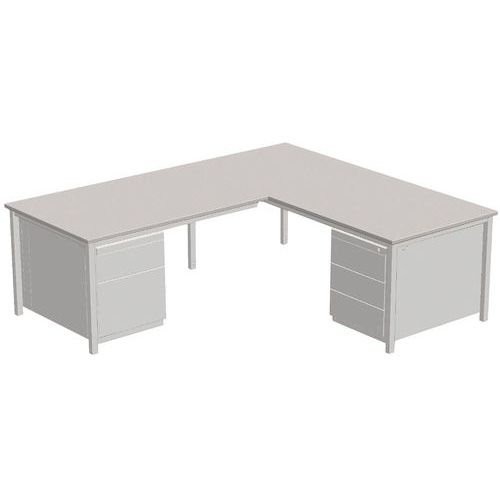 Stół biurowy Combi-Classic z dwoma kontenerami, wersja lewa