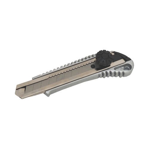 Nóż segmentowy TOPTRADE, metalowy, blokada śrubowa, 18 mm, profesjonalny