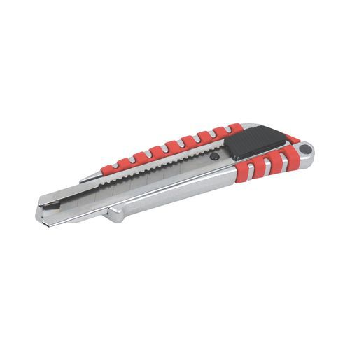 Nóż segmentowy TOPTRADE, aluminiowy, dwukolorowy, 18 mm, profesjonalny