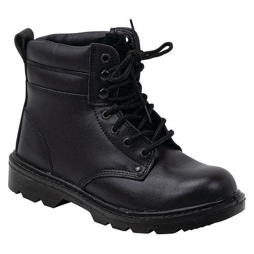 Buty robocze skórzane za kostkę Manutan Expert, ze stalowym podnoskiem, czarne