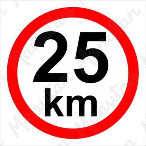 Tablice z nakazami – Ograniczenie prędkości 25 km/h
