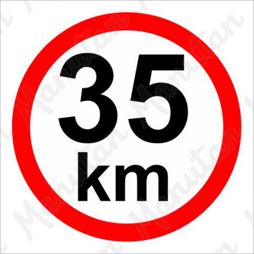 Tablice z nakazami – Ograniczenie prędkości 35 km/h