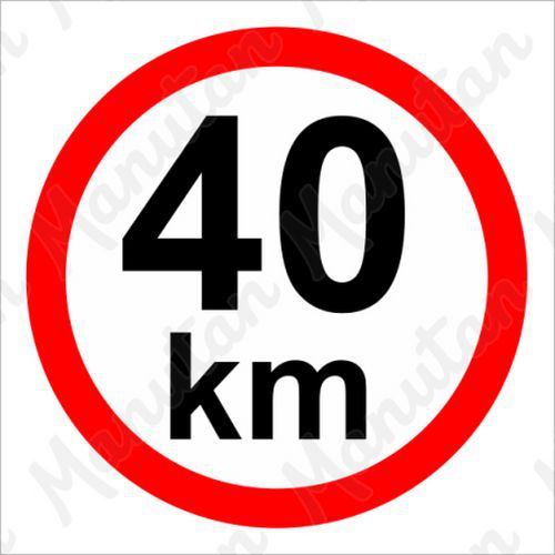 Tablice z nakazami – Ograniczenie prędkości 40 km/h