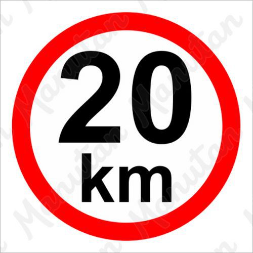 Tablice z nakazami – Ograniczenie prędkości 20 km/h