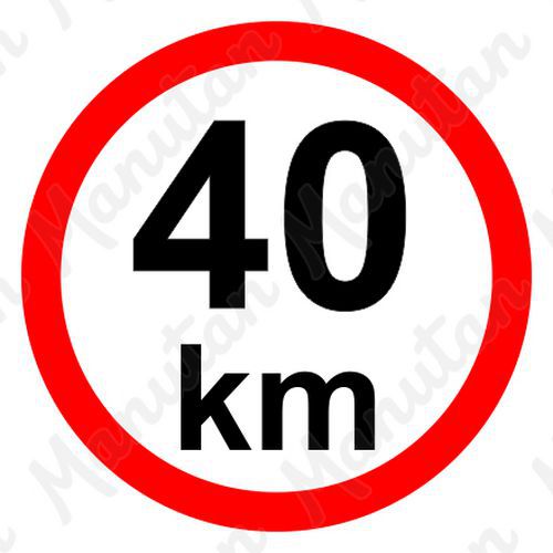 Tablice z nakazami – Ograniczenie prędkości 40 km/h