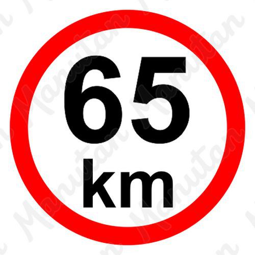 Tablice z nakazami – Ograniczenie prędkości 65 km/h