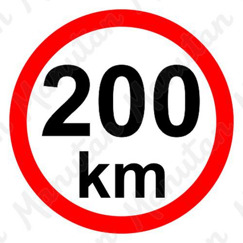 Tablice z nakazami – Ograniczenie prędkości 200 km/h
