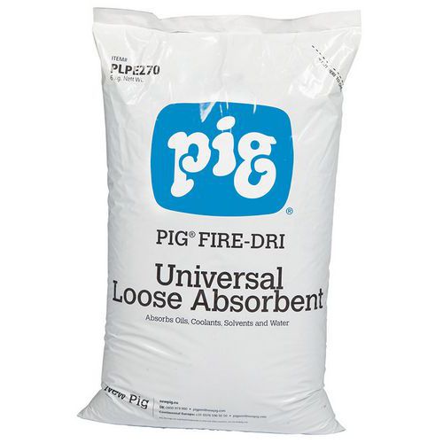Niepalny naturalny sorbent sypki Pig, uniwersalny, pojemność wchłaniania 15 l, opakowanie 6 kg