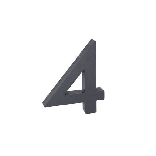 Numery aluminiowe w projekcie 3D o strukturalnej powierzchni, kolor antracytowy