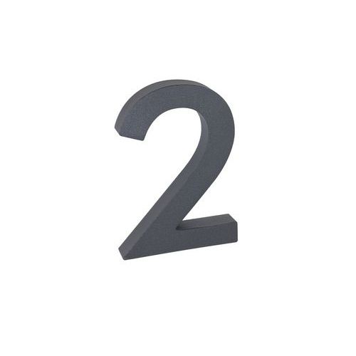 Numery aluminiowe w projekcie 3D o strukturalnej powierzchni, kolor antracytowy
