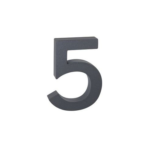 Numery aluminiowe w projekcie 3D o strukturalnej powierzchni, kolor antracytowy
