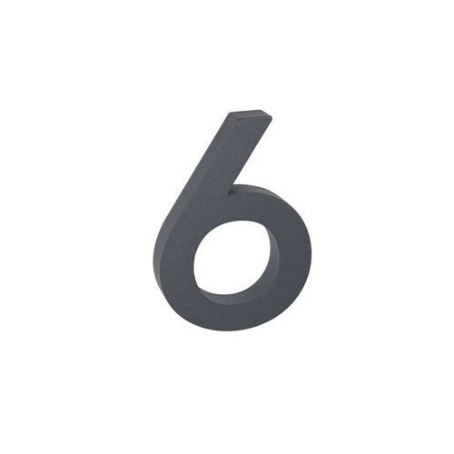 Numery aluminiowe w projekcie 3D o strukturalnej powierzchni, kolor antracytowy