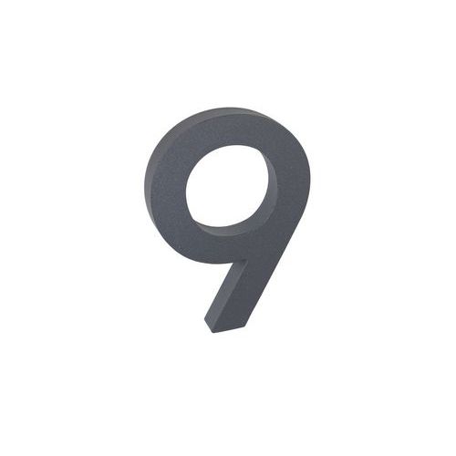 Numery aluminiowe w projekcie 3D o strukturalnej powierzchni, kolor antracytowy