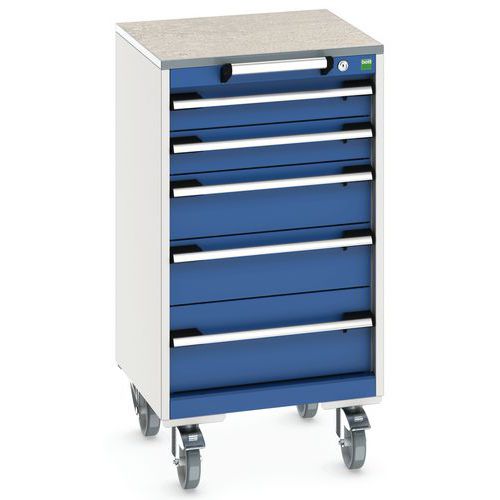 Komoda mobilna Bott Cubio, 99 x 52,5 x 52,5 cm, 5 szuflad, multipleks/linoleum/mat