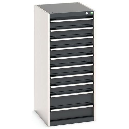 Warsztatowe szafki z szufladami Bott Cubio, 120 x 52,5 x 52,5-65 cm, 10 szuflad