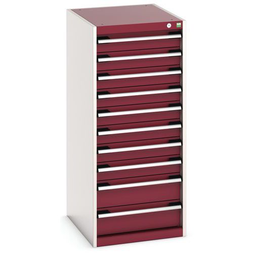 Warsztatowe szafki z szufladami Bott Cubio, 120 x 52,5 x 52,5-65 cm, 10 szuflad