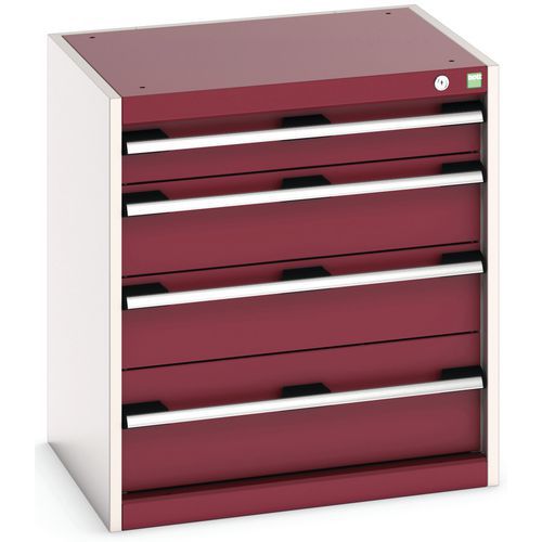 Szafki warsztatowe z szufladami Bott Cubio, 70 x 65 x 52,5-75 cm, 4 szuflady