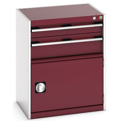 Warsztatowe szafki z szufladami Bott Cubio, 80 x 65 x 52,5-75 cm, 2 szuflady, 1 szafka