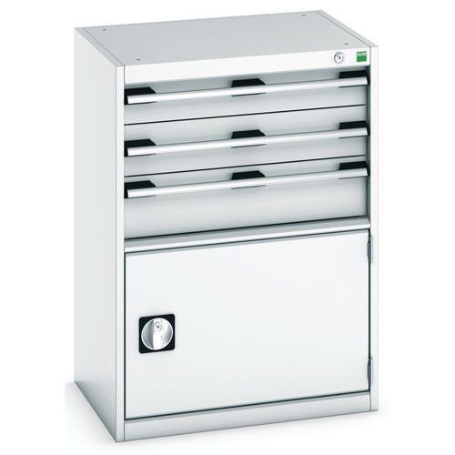 Warsztatowe szafki z szufladami Bott Cubio, 90 x 65 x 52,5-75 cm, 3 szuflady, 1 szafka
