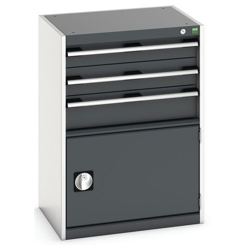 Warsztatowe szafki z szufladami Bott Cubio, 90 x 65 x 52,5-75 cm, 3 szuflady, 1 szafka
