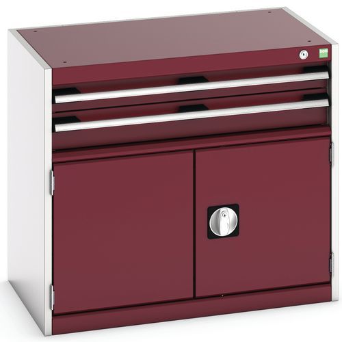 Warsztatowe szafki z szufladami Bott Cubio, 70 x 80 x 52,5-75 cm, 2 szuflady, 1 szafka