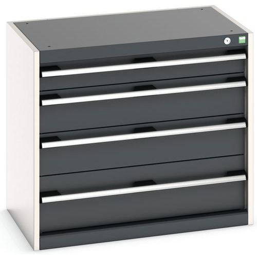 Szafki warsztatowe z szufladami Bott Cubio, 70 x 80 x 52,5-75 cm, 4 szuflady