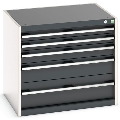Szafki warsztatowe z szufladami Bott Cubio, 70 x 80 x 52,5-75 cm, 5 szuflad