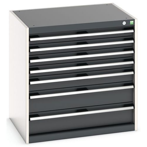 Szafki warsztatowe z szufladami Bott Cubio, 80 x 80 x 52,5-75 cm, 7 szuflad
