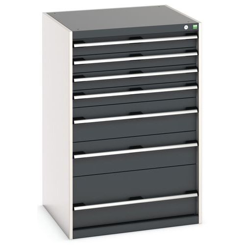 Warsztatowe szafki z szufladami Bott Cubio, 120 x 80 x 52,5-75 cm, 7 szuflad