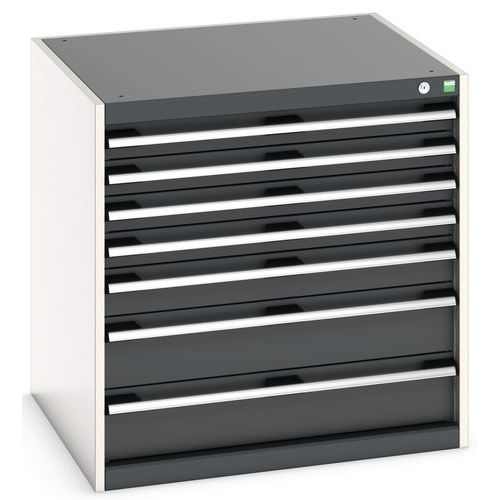 Szafki warsztatowe z szufladami Bott Cubio, 80 x 80 x 52,5-75 cm, 7 szuflad
