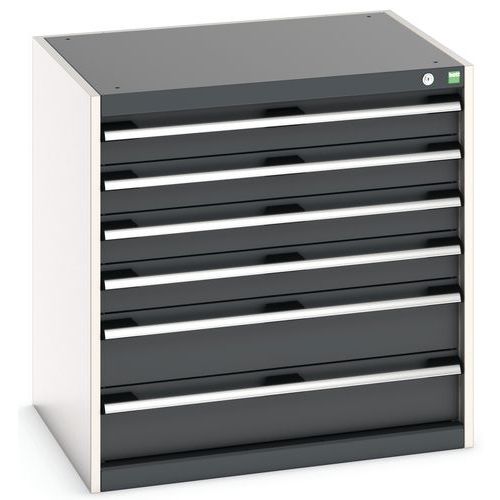 Szafki warsztatowe z szufladami Bott Cubio, 80 x 80 x 52,5-75 cm, 6 szuflad
