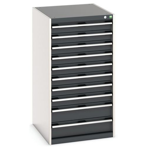 Warsztatowe szafki z szufladami Bott Cubio, 120 x 65 x 52,5-75 cm, 10 szuflad