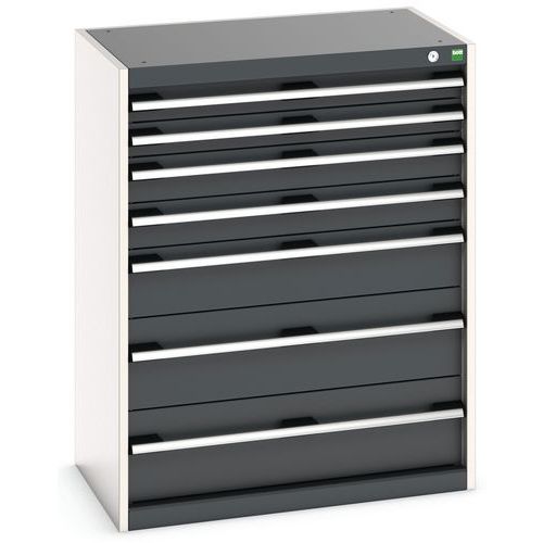 Warsztatowe szafki z szufladami Bott Cubio, 100 x 80 x 52,5-75 cm, 7 szuflad