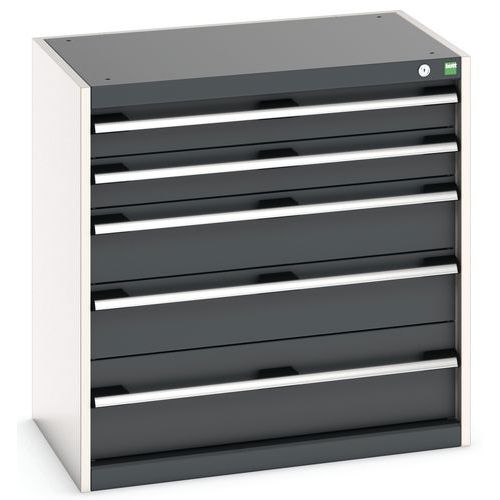 Szafki warsztatowe z szufladami Bott Cubio, 80 x 80 x 52,5-75 cm, 5 szuflad