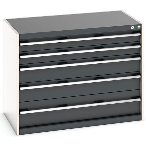 Szafki warsztatowe z szufladami Bott Cubio, 80 x 105 x 65-75 cm, 5 szuflad