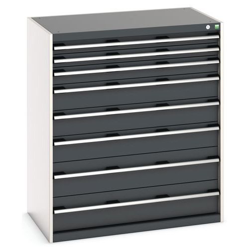 Szafki warsztatowe z szufladami Bott Cubio, 120 x 105 x 65-75 cm, 8 szuflad