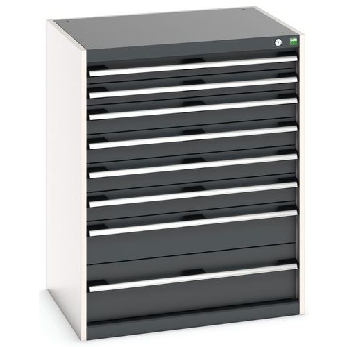 Szafki warsztatowe z szufladami Bott Cubio, 100 x 80 x 52,5-75 cm, 8 szuflad