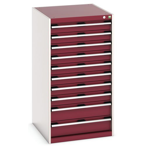 Warsztatowe szafki z szufladami Bott Cubio, 120 x 65 x 52,5-75 cm, 10 szuflad